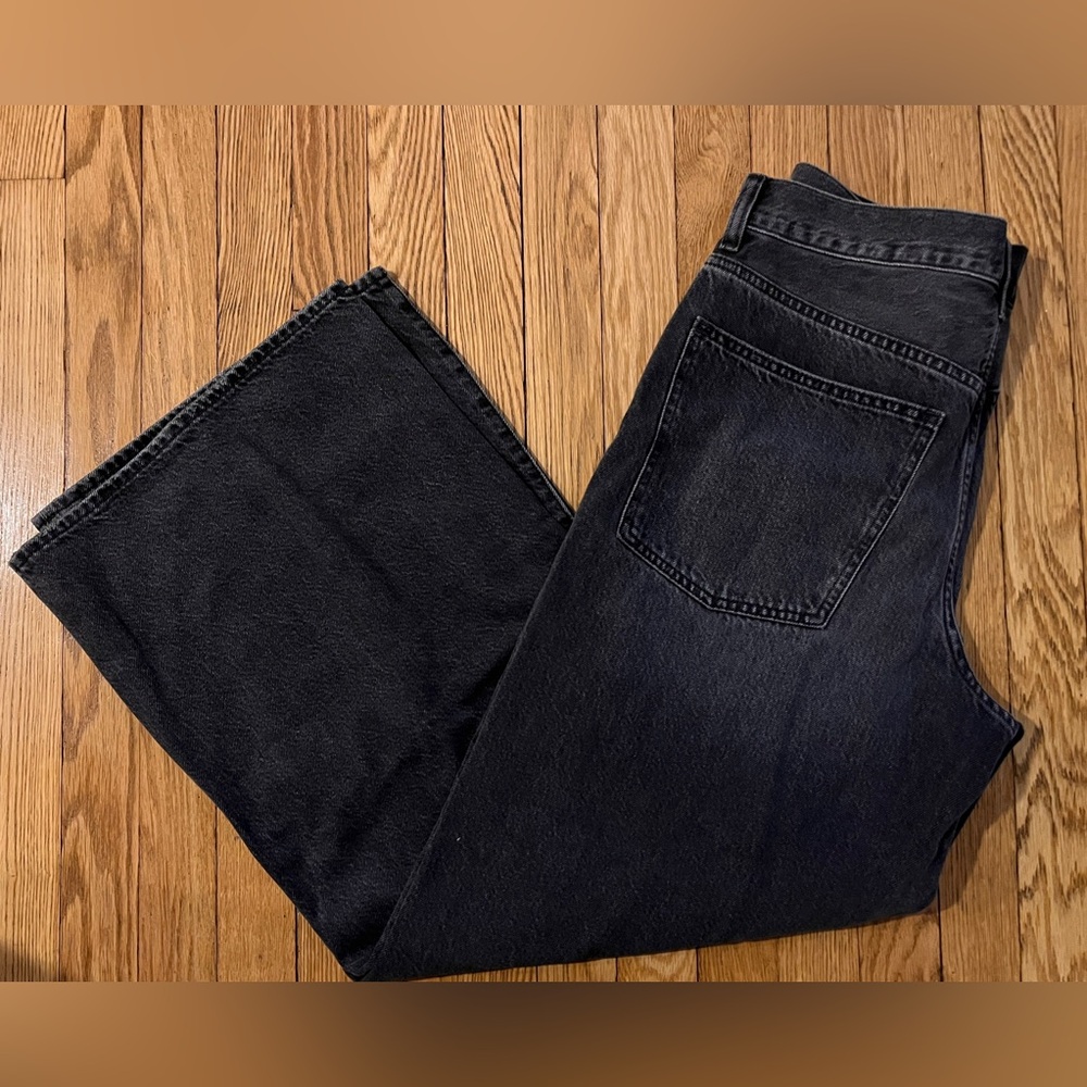 Madewell Super Wide Leg Black Jeans Size 30 - Picture 6 of 13